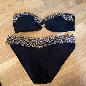 Victoria’s Secret pink Lepard and black bikini